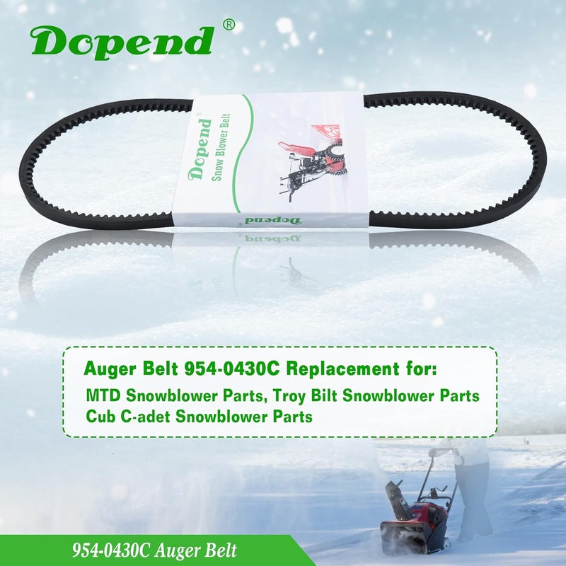 Dopend 954-0430C Auger Belt 3/8’’ x 35’’ for Troy Bilt, Cub Cadet, MTD Snowblower Parts, Replaces 754-0430, 754-0430A, 754-0430B, 754-0430C, 754-0431, 954-0430, 954-0430A, 954-0430B, 954-0431 - Image 2